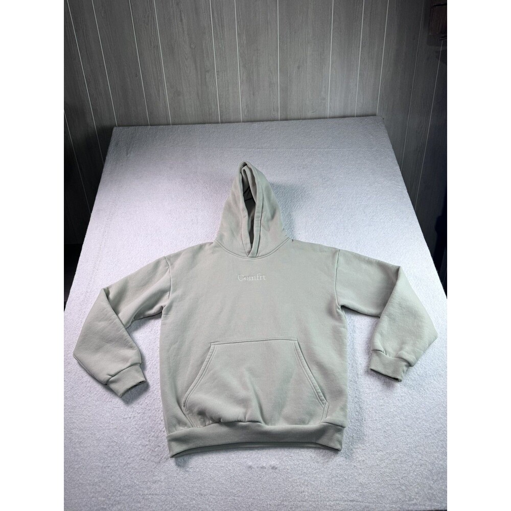 Comfrt Men's Sage Green Pullover Hoodie Sweatshirt Size M Cotton Blend Fleece